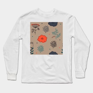 Elegance Seamless pattern with flowers Long Sleeve T-Shirt